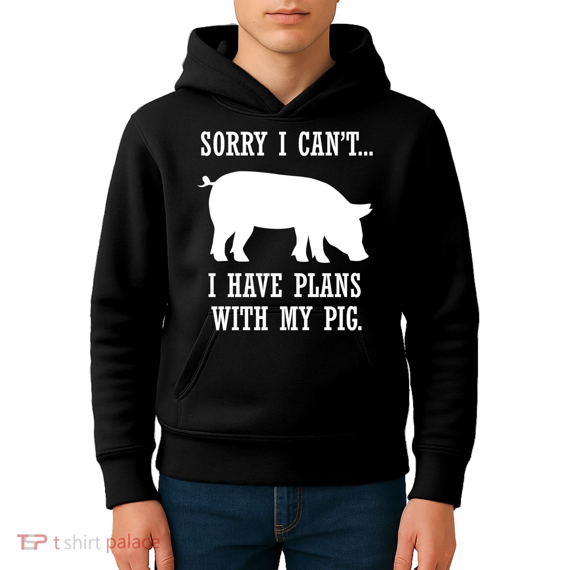 Plans With My Pig Ironic Farmer Pork Gift Kids Hoodie