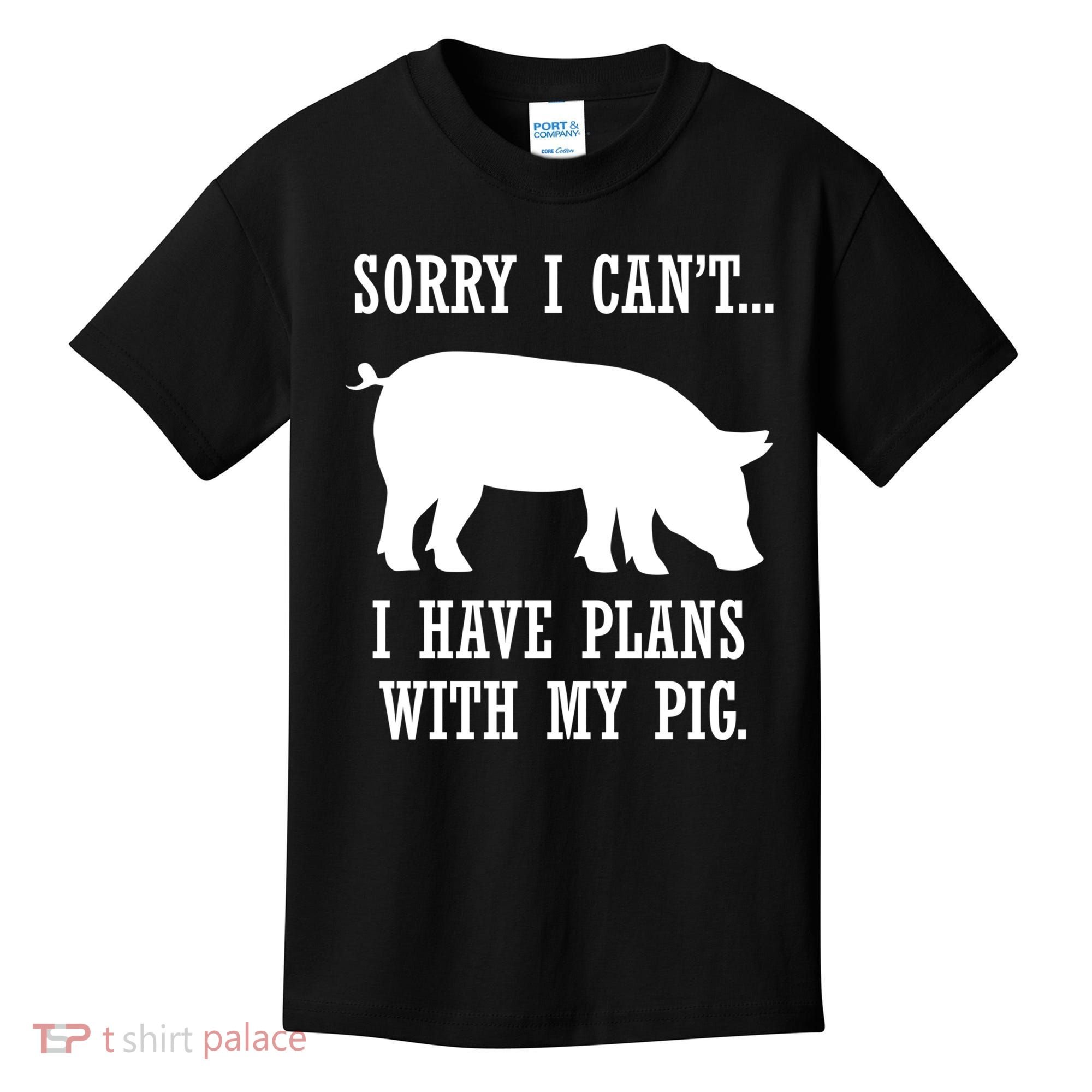 Plans With My Pig Ironic Farmer Pork Gift Kids T-Shirt