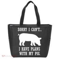 Plans With My Pig Ironic Farmer Pork Gift Tote Bag thumb 0