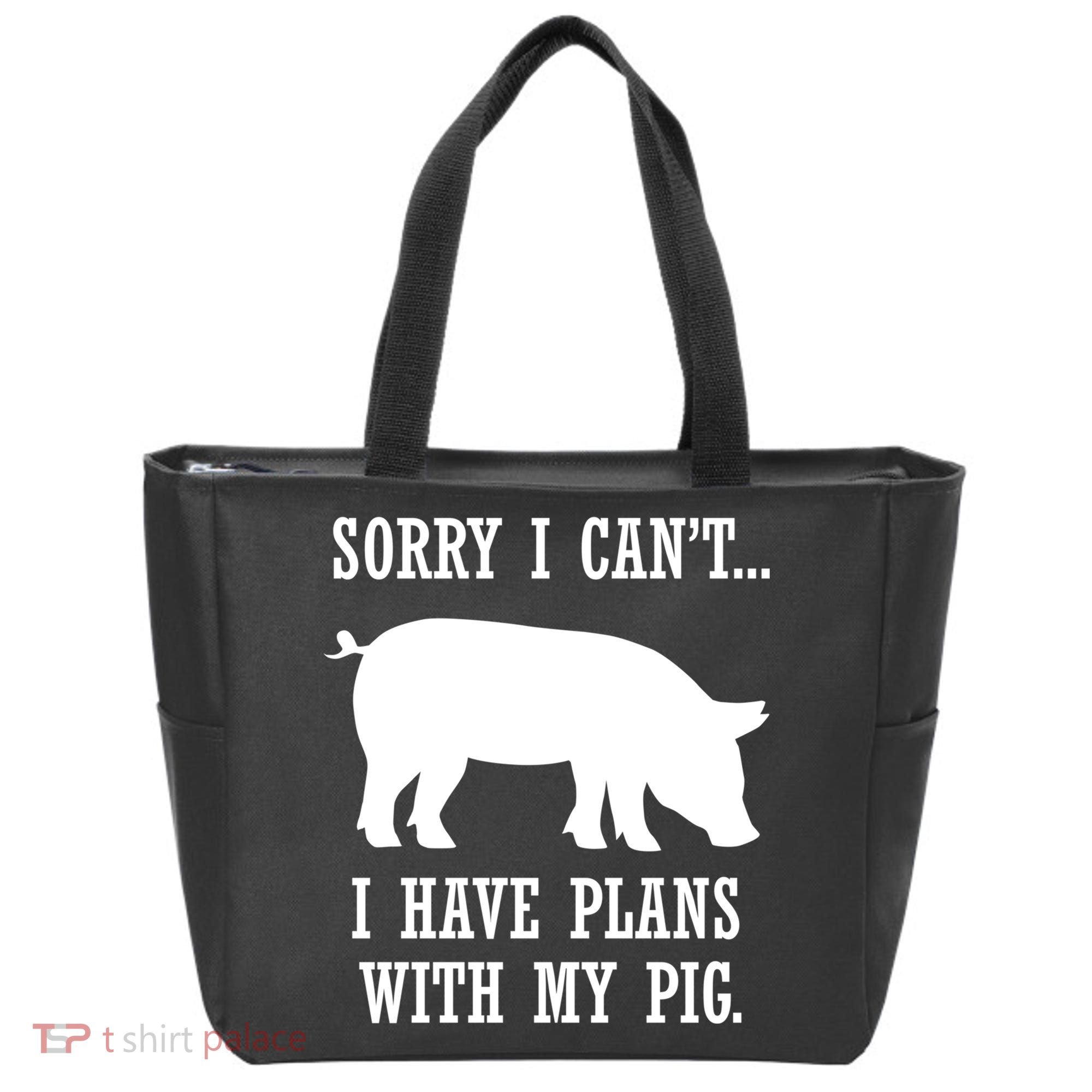 Plans With My Pig Ironic Farmer Pork Gift Tote Bag