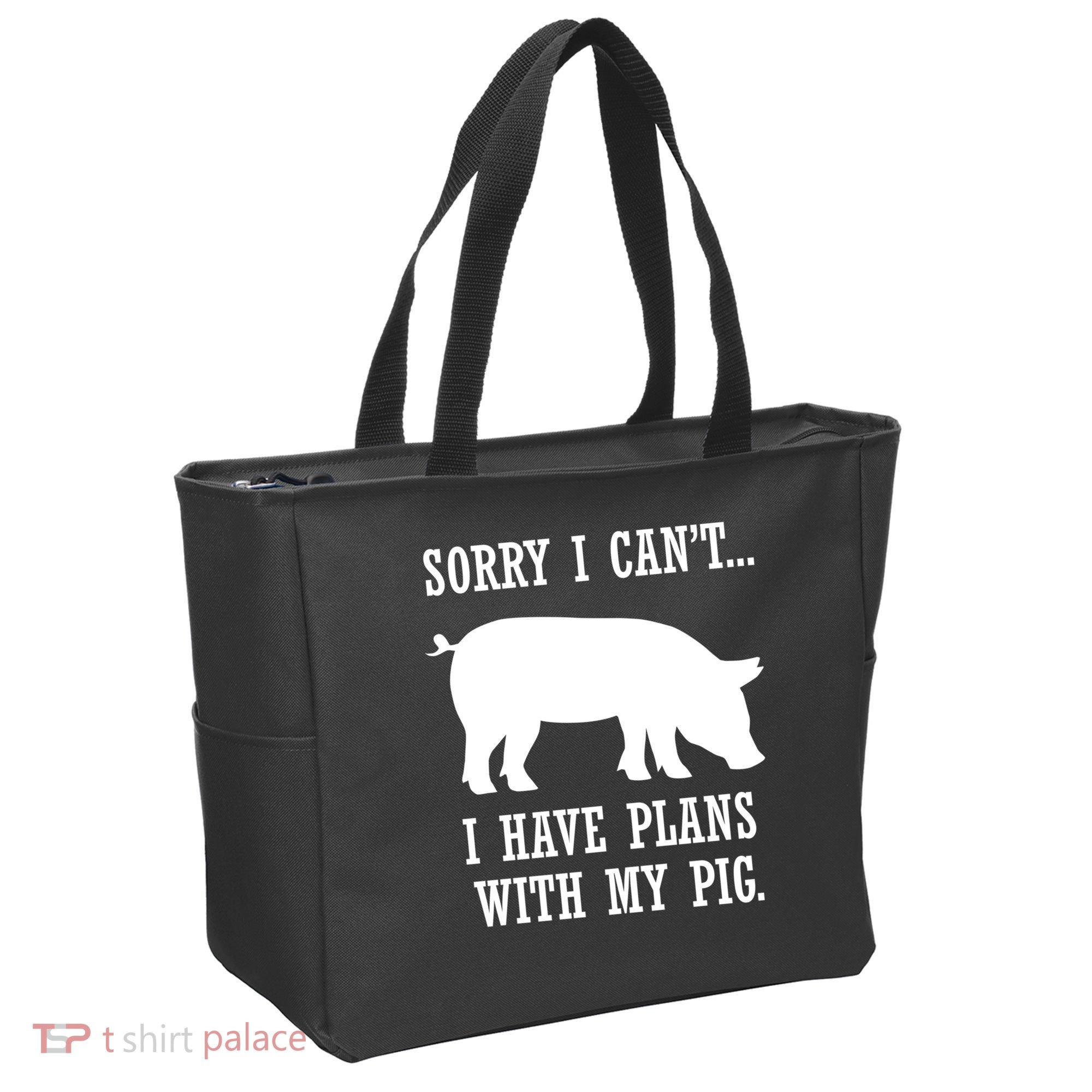 Plans With My Pig Ironic Farmer Pork Gift Tote Bag