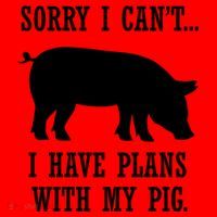 Plans With My Pig Ironic Farmer Pork Gift Santa Hat thumb 1