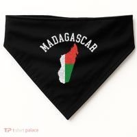 Patriotic Women Madagascar Flag Map Distressed USA-Made Doggie Bandana thumb 0