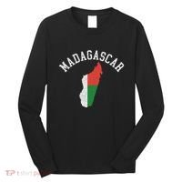 Patriotic Women Madagascar Flag Map Distressed Long Sleeve Shirt thumb 0