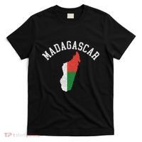 Patriotic Women Madagascar Flag Map Distressed T-Shirt thumb 0