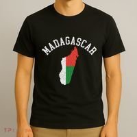 Patriotic Women Madagascar Flag Map Distressed T-Shirt thumb 3