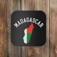 Patriotic Women Madagascar Flag Map Distressed Coaster thumb 0