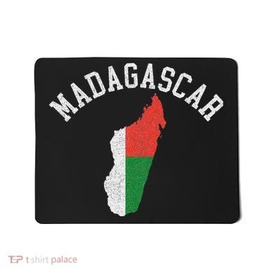 Patriotic Women Madagascar Flag Map Distressed Mousepad