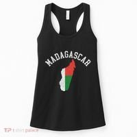 Patriotic Women Madagascar Flag Map Distressed Women's Tank Top thumb 0