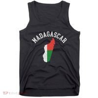 Patriotic Women Madagascar Flag Map Distressed Tank Top thumb 0