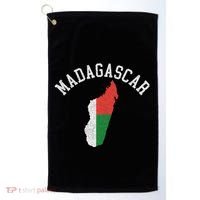 Patriotic Women Madagascar Flag Map Distressed Golf Towel thumb 0