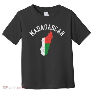 Patriotic Women Madagascar Flag Map Distressed Toddler T-Shirt