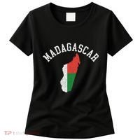 Patriotic Women Madagascar Flag Map Distressed Women's T-Shirt thumb 0