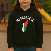Patriotic Women Madagascar Flag Map Distressed Kids Hoodie thumb 3