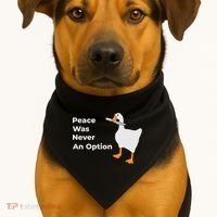 Peace Was Never An Option Duck Funny USA-Made Doggie Bandana thumb 1