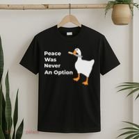 Peace Was Never An Option Duck Funny T-Shirt thumb 2