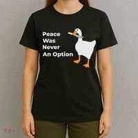 Peace Was Never An Option Duck Funny T-Shirt thumb 4