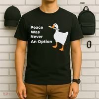 Peace Was Never An Option Duck Funny T-Shirt thumb 6