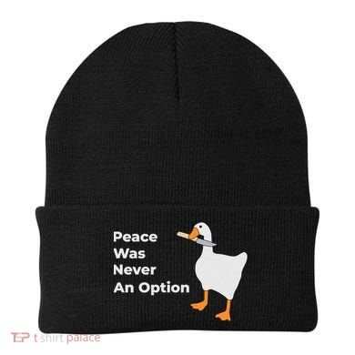Peace Was Never An Option Duck Funny Beanie