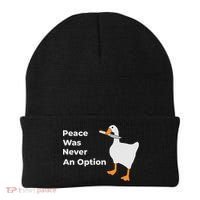Peace Was Never An Option Duck Funny Beanie thumb 0
