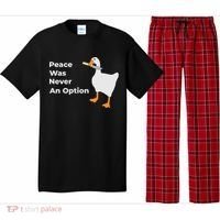 Peace Was Never An Option Duck Funny Pajama Set thumb 0