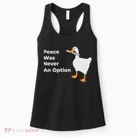 Peace Was Never An Option Duck Funny Women's Tank Top thumb 0