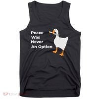 Peace Was Never An Option Duck Funny Tank Top thumb 0