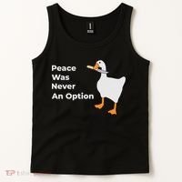 Peace Was Never An Option Duck Funny Tank Top thumb 2