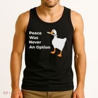 Peace Was Never An Option Duck Funny Tank Top thumb 3