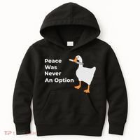 Peace Was Never An Option Duck Funny Kids Hoodie thumb 0