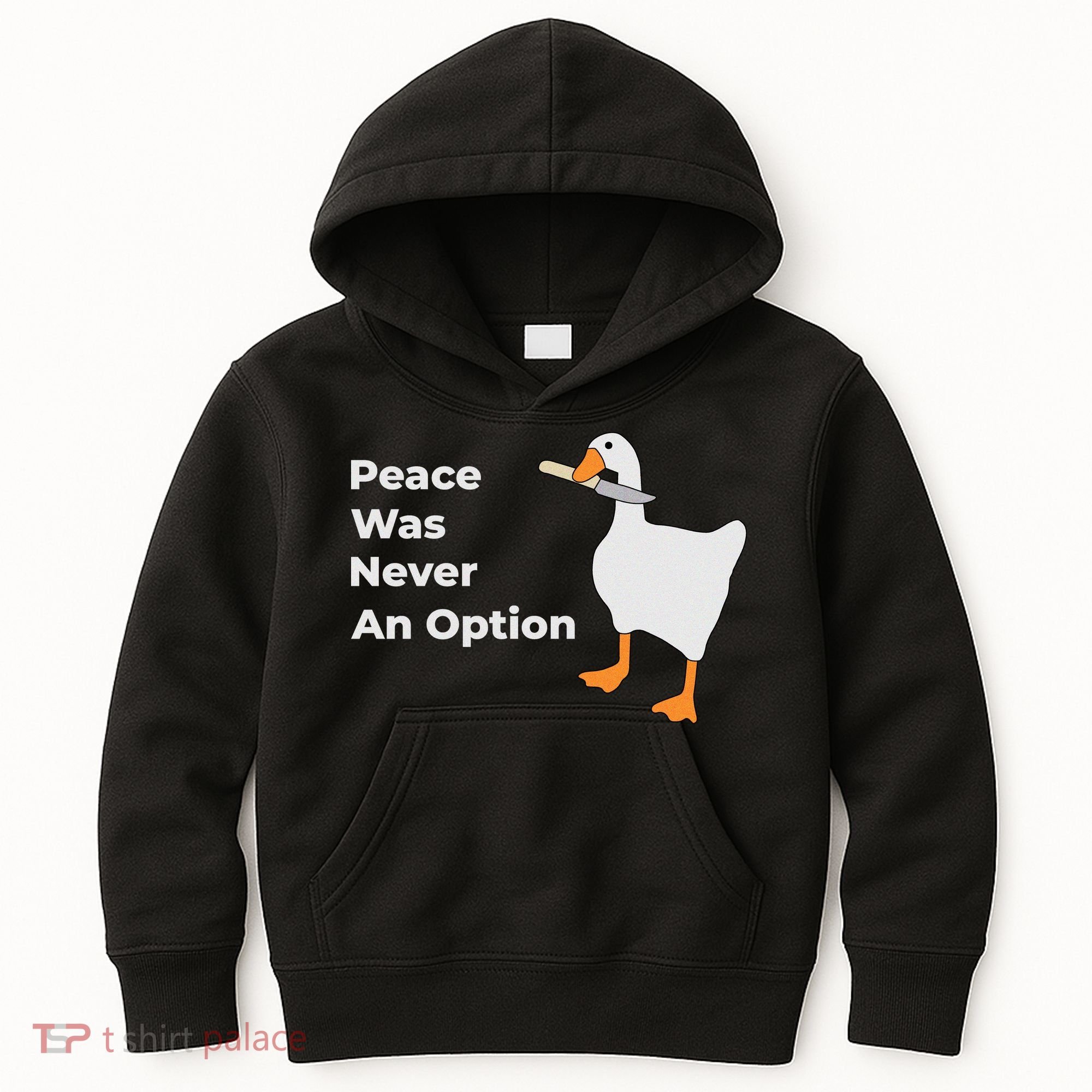 Peace Was Never An Option Duck Funny Kids Hoodie