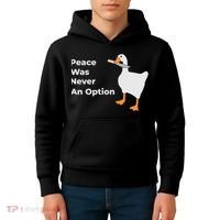 Peace Was Never An Option Duck Funny Kids Hoodie thumb 4
