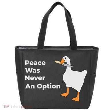 Peace Was Never An Option Duck Funny Tote Bag