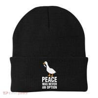 Peace Was Never An Option  Goose Meme  Beanie thumb 0