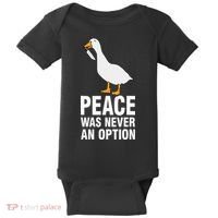 Peace Was Never An Option  Goose Meme  Baby Bodysuit thumb 0