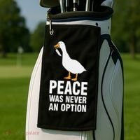 Peace Was Never An Option  Goose Meme  Golf Towel thumb 2
