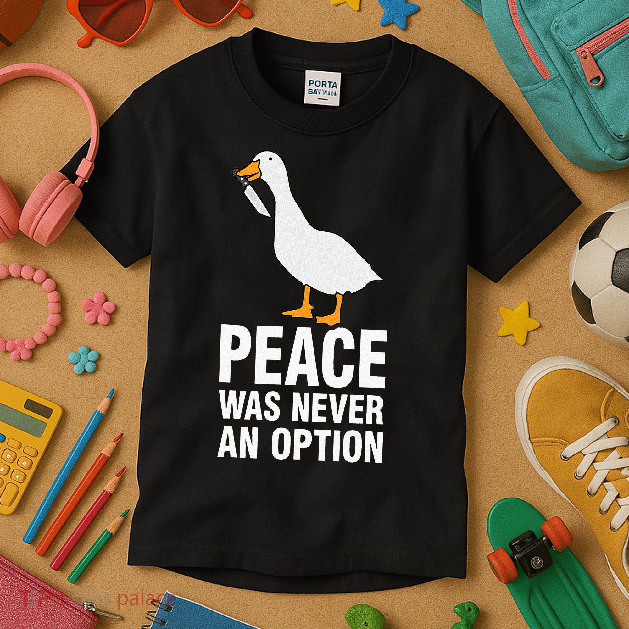 Peace Was Never An Option  Goose Meme  Kids T-Shirt