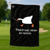 Peace Was Never An Option Murder Duck Golf Towel thumb 1