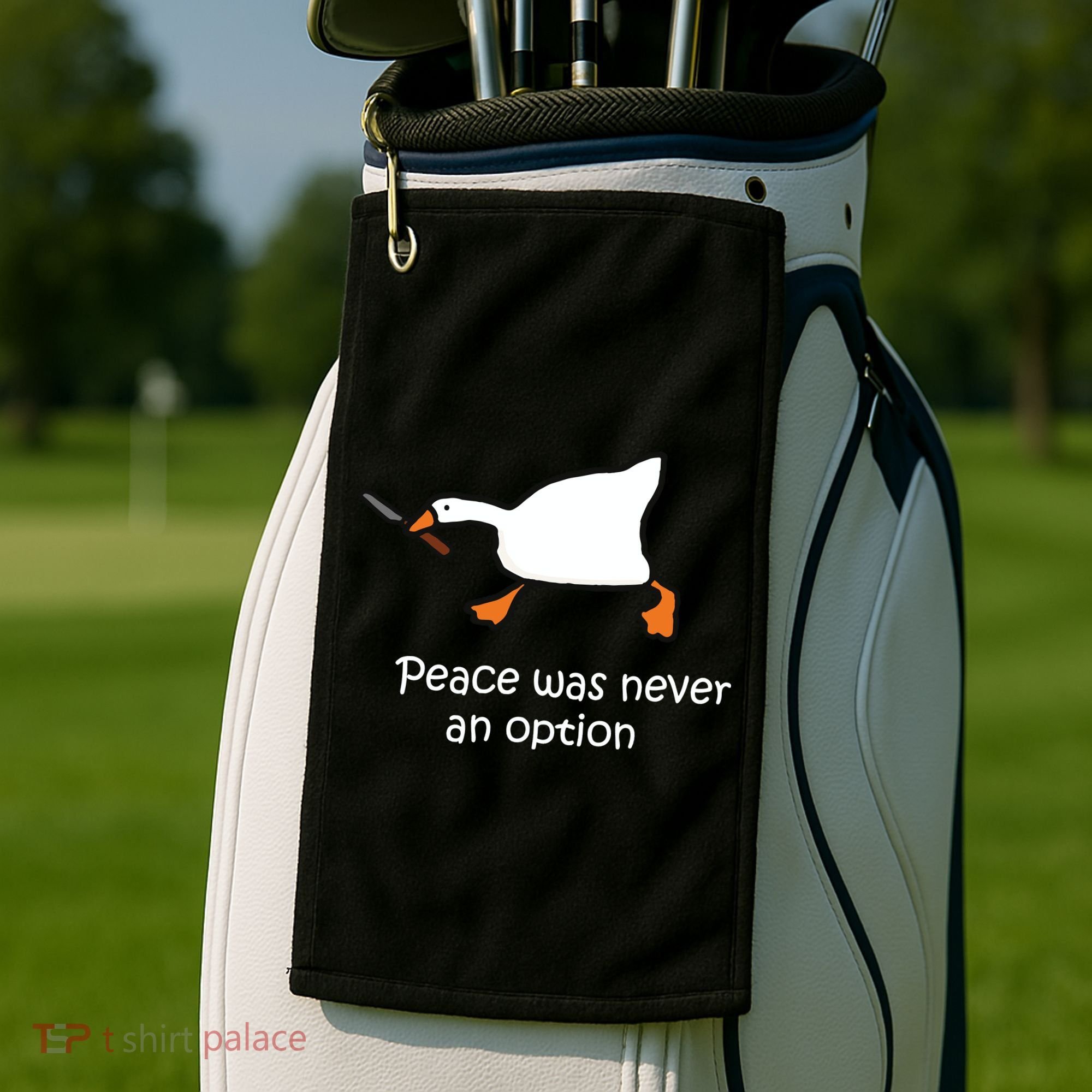 Peace Was Never An Option Murder Duck Golf Towel