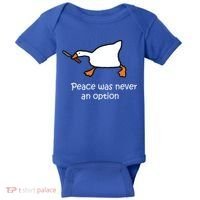 Peace Was Never An Option Murder Duck Baby Bodysuit thumb 0