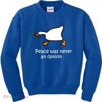 Peace Was Never An Option Murder Duck Kids Sweatshirt thumb 0