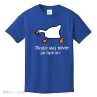 Peace Was Never An Option Murder Duck Kids T-Shirt thumb 0