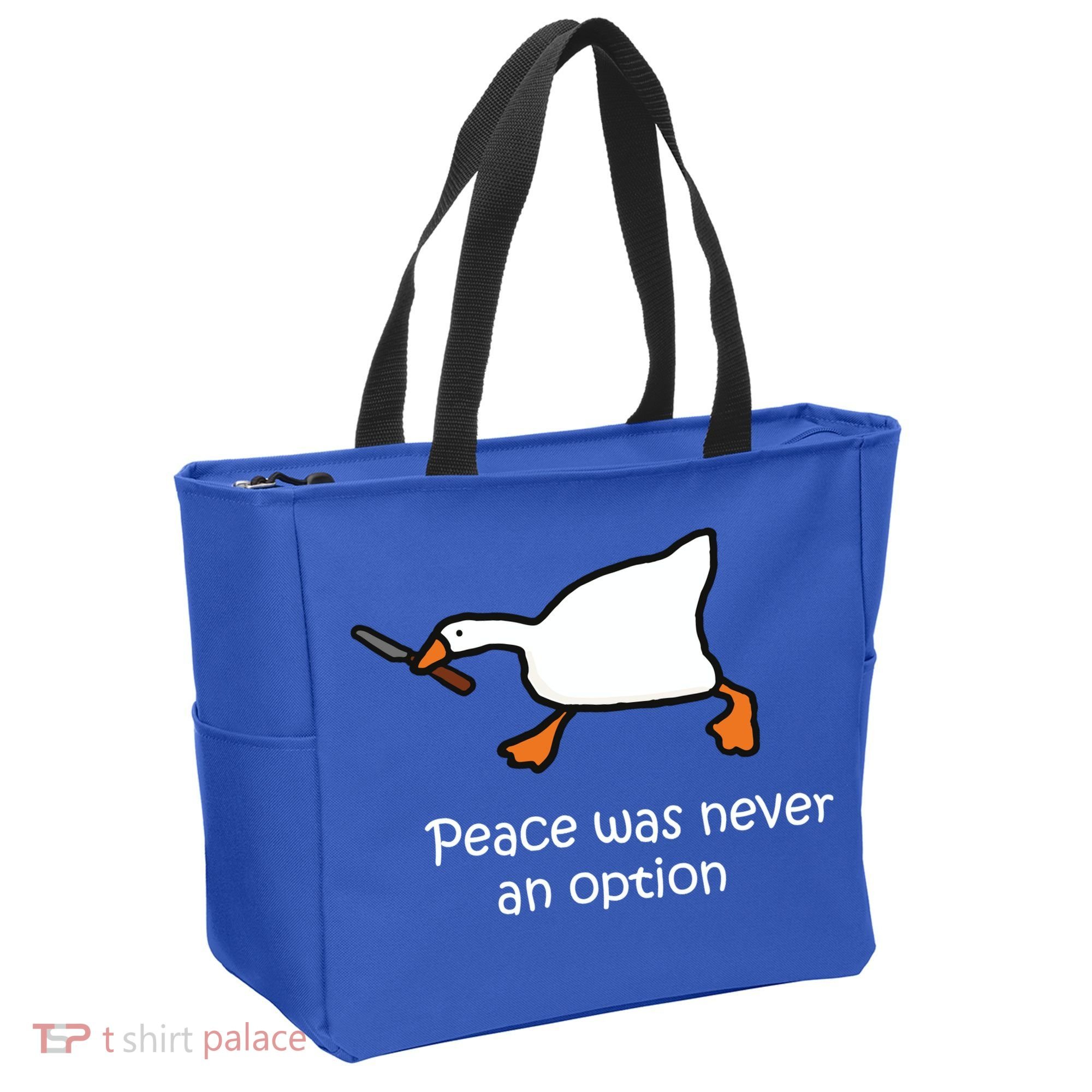 Peace Was Never An Option Murder Duck Tote Bag