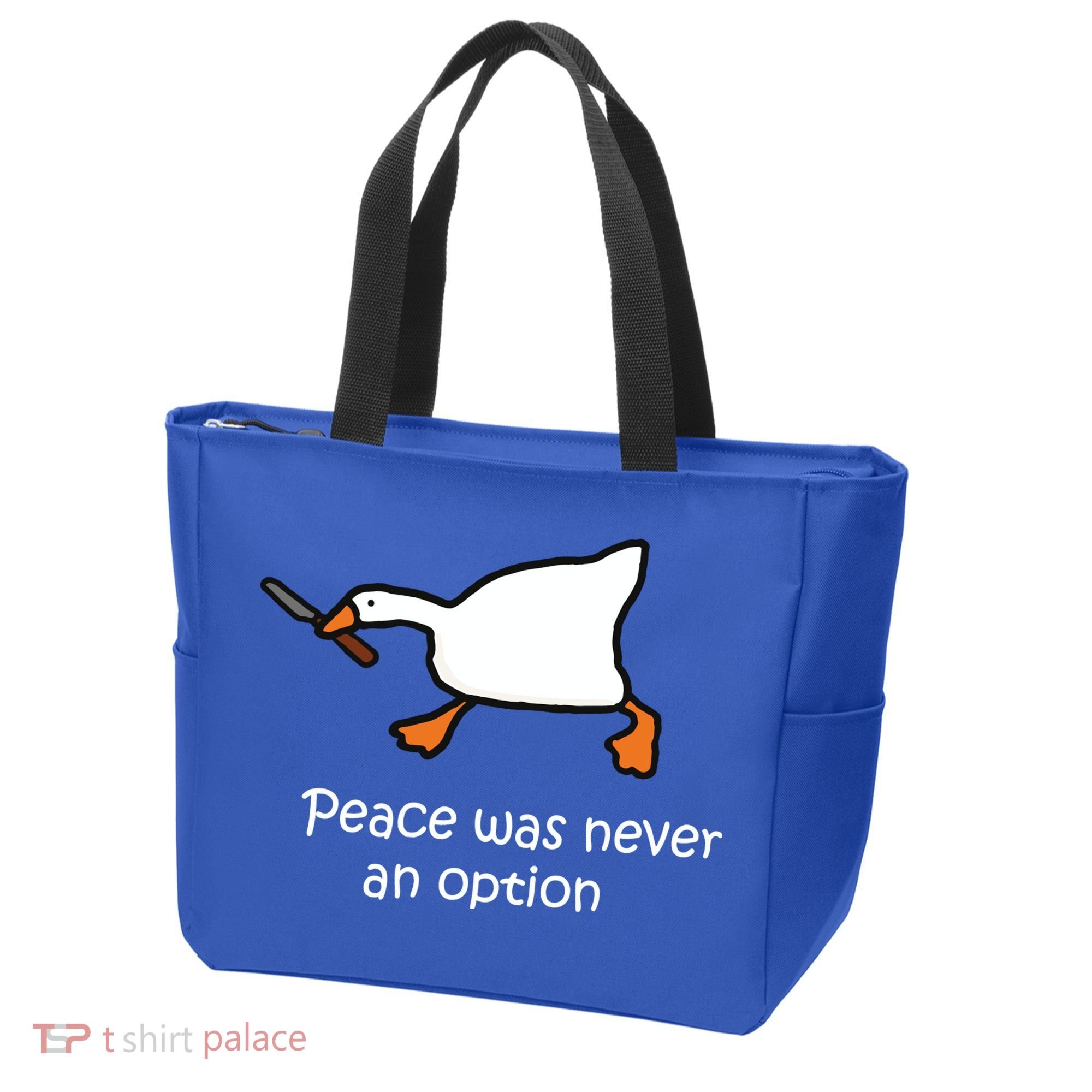 Peace Was Never An Option Murder Duck Tote Bag