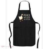 Peace Was Never An Option Funny Duck Quotes Sayings Humor Apron thumb 0