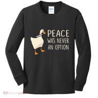 Peace Was Never An Option Funny Duck Quotes Sayings Humor Kids Long Sleeve Shirt thumb 0
