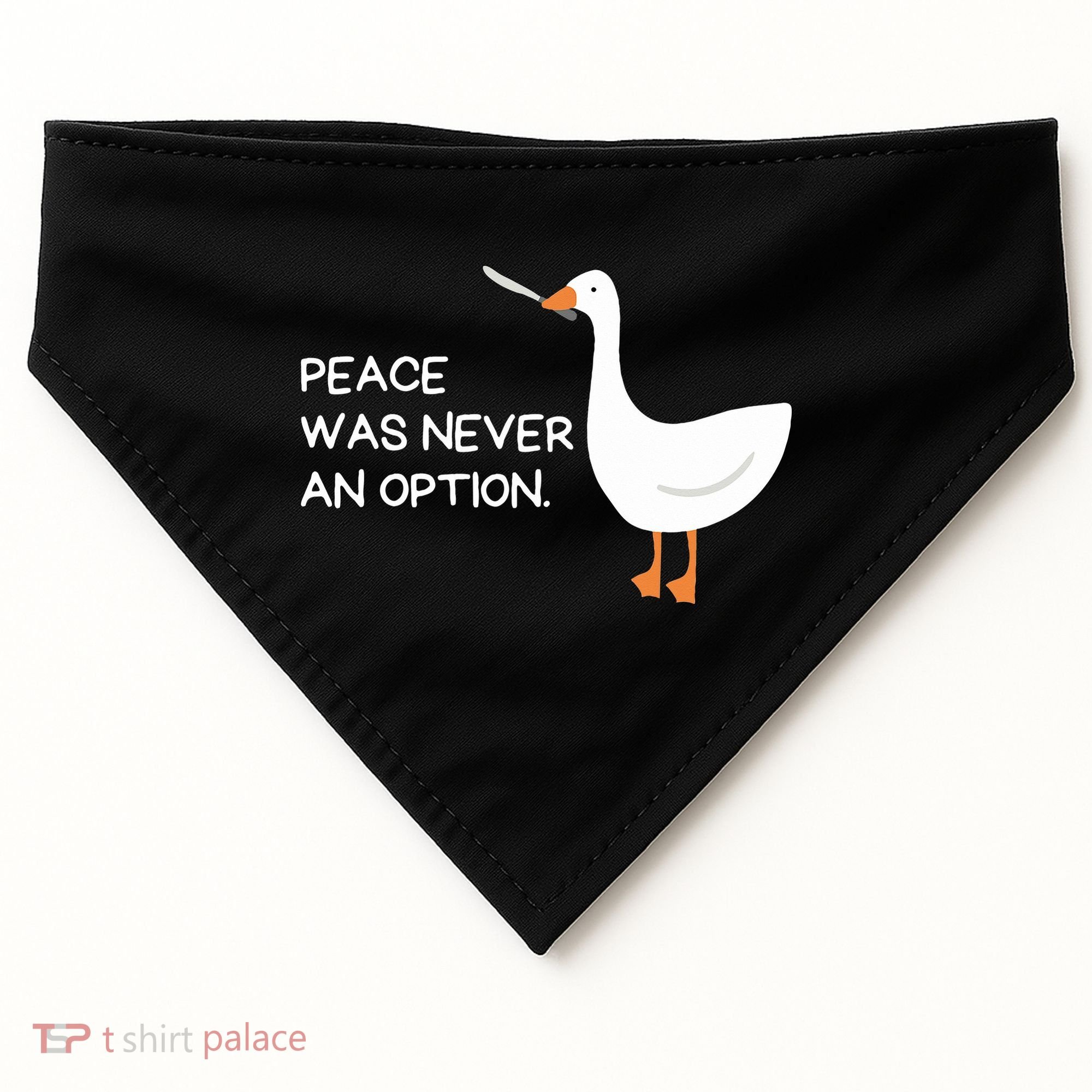 Peace Was Never An Option Angry Goose With Knife USA-Made Doggie Bandana