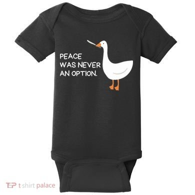 Peace Was Never An Option Angry Goose With Knife Baby Bodysuit
