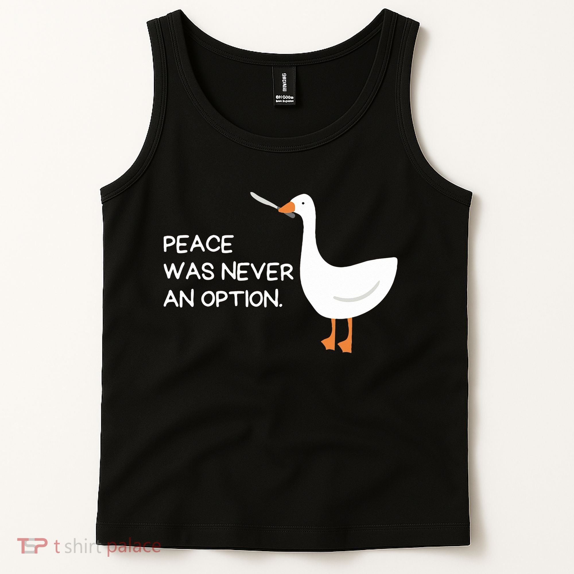 Peace Was Never An Option Angry Goose With Knife Tank Top