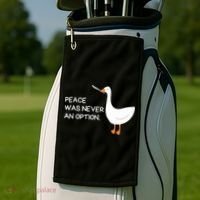Peace Was Never An Option Angry Goose With Knife Golf Towel thumb 2